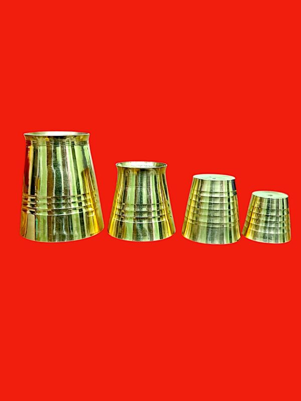 Set of all size pure brass glasses