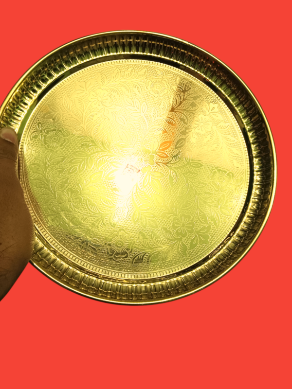 Pooja Plate ( 100% Brass ) - Image 3