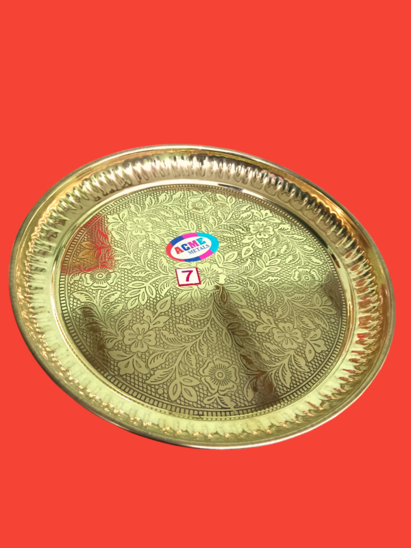 Pooja Plate ( 100% Brass ) - Image 3